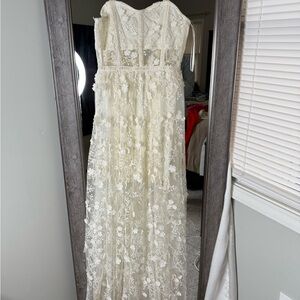 Altar'd State Cream Lace Maxi Dress